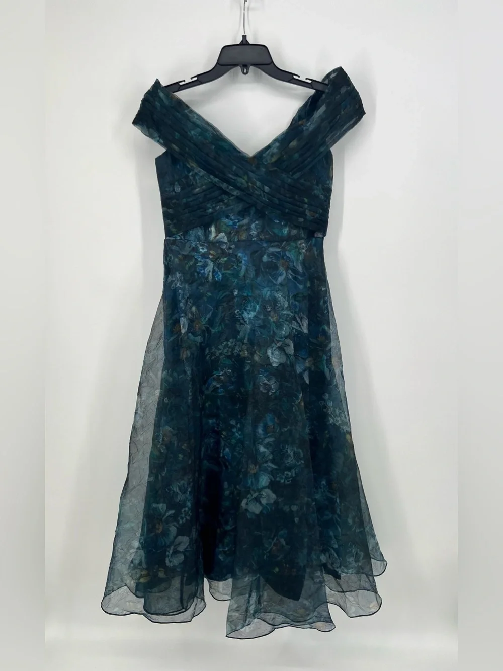THEIA Auden Off Shoulder Midi Dress | 8 NWT Alfresco Floral - Picture 14 of 15